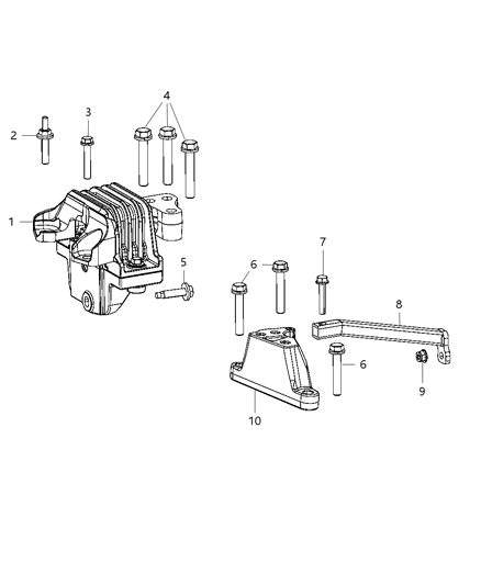 2011 Dodge Journey Engine Mounting Diagram 1 - Thumbnail