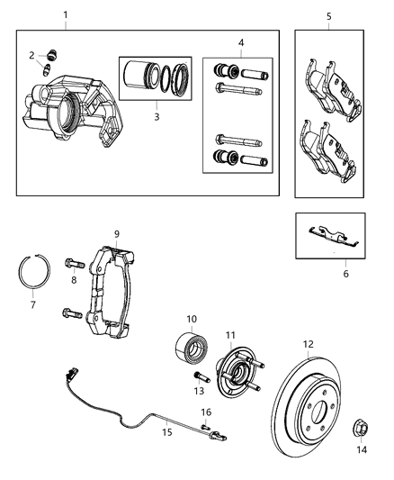 2017 Dodge Durango Brakes, Rear Disc Diagram