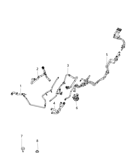 2018 Jeep Wrangler All-new Model Coolant Tubes Auxiliary Pump Diagram