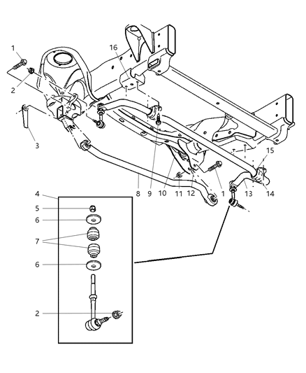 2003 Dodge Ram 2500 Bushing Stabilizer Bar Diagram for 52113085AA