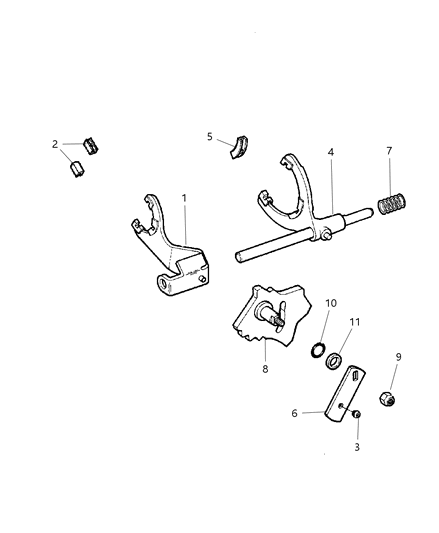 2005 Jeep Wrangler Forks & Rail Diagram 1 - Thumbnail
