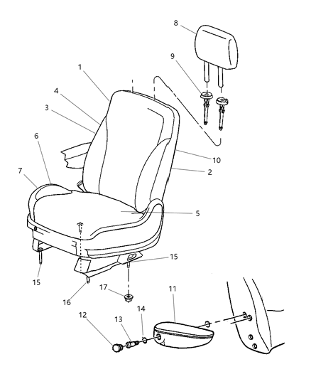 2007 Chrysler Pacifica Pad Heater Seat Back Diagram for 4610105AA