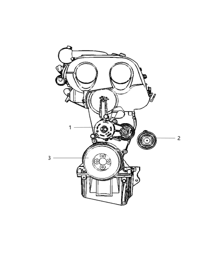 2008 Dodge Caliber Pulley & Related Parts Diagram 1 - Thumbnail