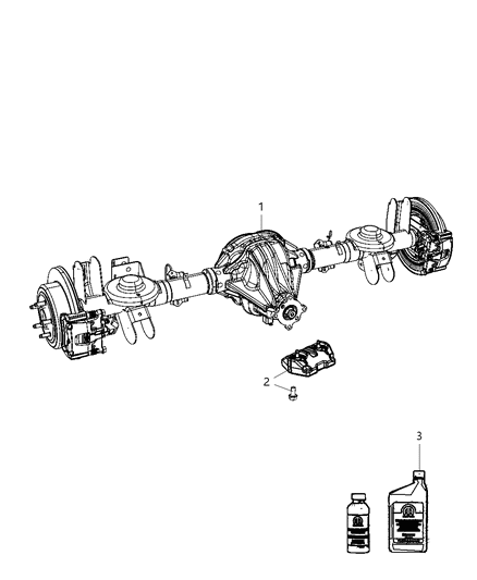 2009 Dodge Nitro Axle Assembly Rear Complete Diagram for 52114458AB