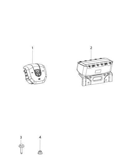 2020 Ram 3500 Cab Chassis Air Bag, Front Diagram