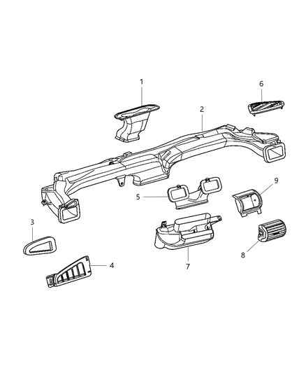 2001 Dodge Stratus Barrel Air Outlet Diagram for RA91YBPAB