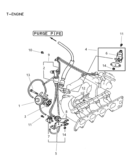 2001 Chrysler Sebring Coupe EGR System Diagram 1 - Thumbnail