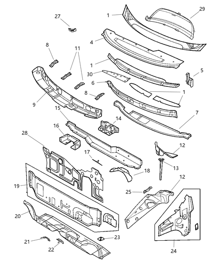 2003 Chrysler Town & Country Panel Dash Diagram for 5020110AC