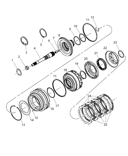 2007 Jeep Wrangler Input Shaft of Automatic Transmission Diagram