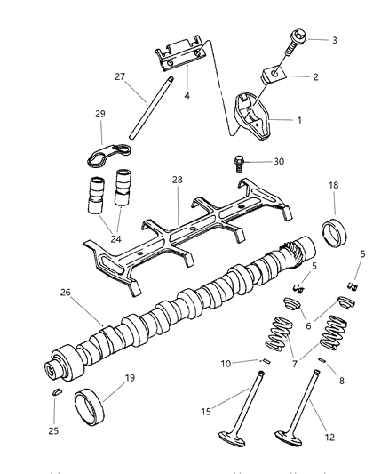 1998 Jeep Grand Cherokee Camshaft & Valves Diagram 3 - Thumbnail