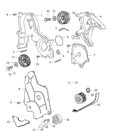 1999 Dodge Intrepid Timing Belt / Chain & Cover Diagram 2 - Thumbnail