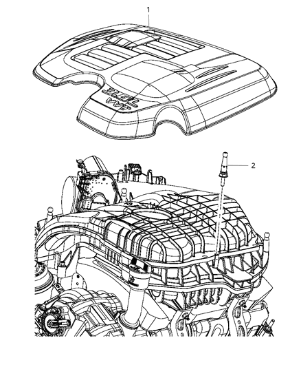 2014 Dodge Challenger Engine Cover Diagram for 4861989AA