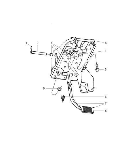 2009 Chrysler Aspen Bushing Brake Pedal Diagram for 52855234AA