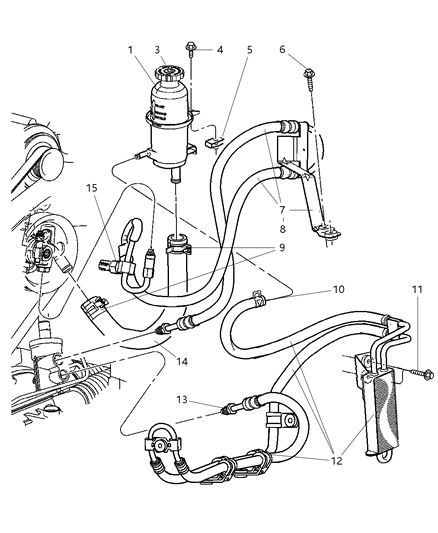 2005 Jeep Liberty Power Steering Pressure Switch, Front Diagram for 56044169AA