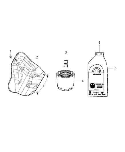 2018 Ram 3500 Pickup Engine Oil, Engine Oil Filter, Adapter And Cooler Diagram 4 - Thumbnail