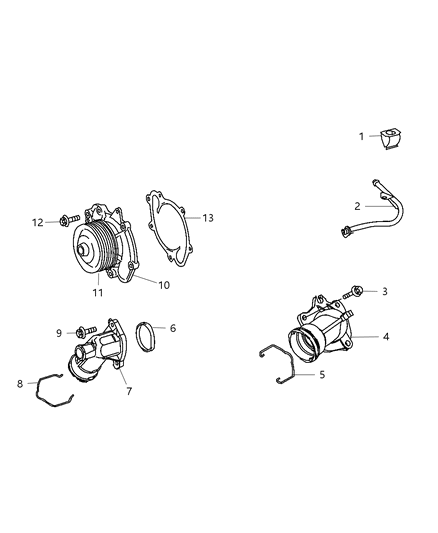2009 Dodge Sprinter 3500 Thermostat Housing Diagram for 68014141AA