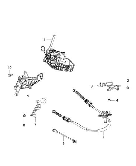 2019 Jeep Wrangler Transfer Case Control Cable of Automatic Transmission Diagram 2 - Thumbnail