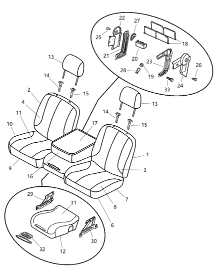 2003 Dodge Ram 1500 Pad Front Seat Cushion Passenger Diagram for 5093780AA