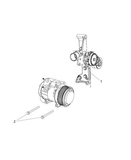 2017 Ram 3500 Pickup A/C Compressor Mounting Diagram 2 - Thumbnail
