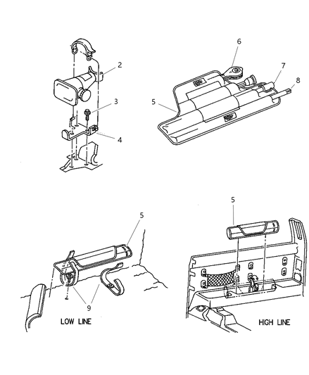 2002 Dodge Ram 2500 Regular Cab Jack & Storage Diagram