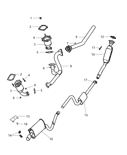 2006 Chrysler Sebring Catalytic Converter, Front Diagram for 5273779AA