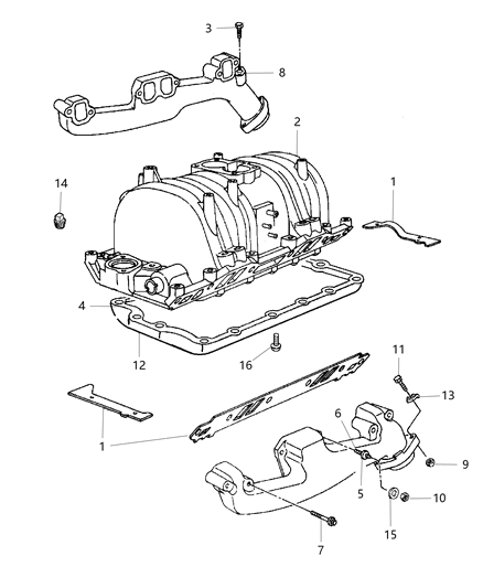 2002 Dodge Durango Manifold - Intake & Exhaust Diagram 2 - Thumbnail