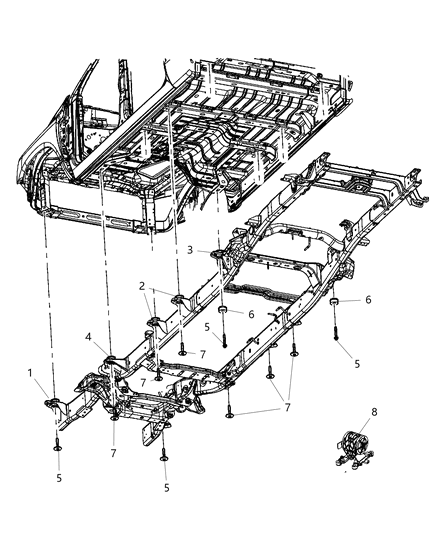 2019 Ram 2500 Body Hold Down Diagram 1 - Thumbnail