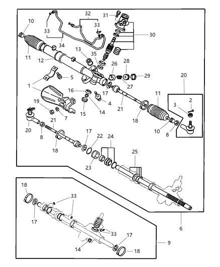 2005 Dodge Stratus Steering Gear Diagram for MR589197