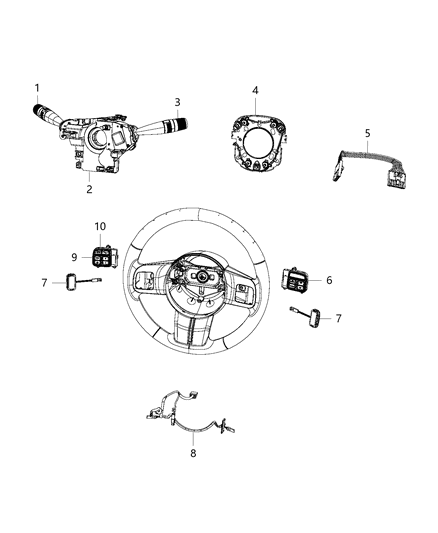 2016 Jeep Compass Clockspring Steering Column Control Module Diagram for 68339336AB