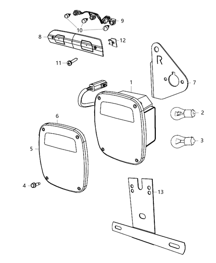 2007 Dodge Ram 3500 Pickup Lamps - Rear Diagram 2 - Thumbnail