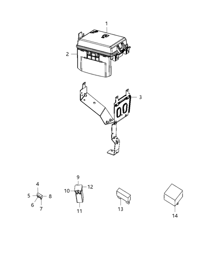 2013 Dodge Challenger Power Distribution Center Diagram for 68105528AC