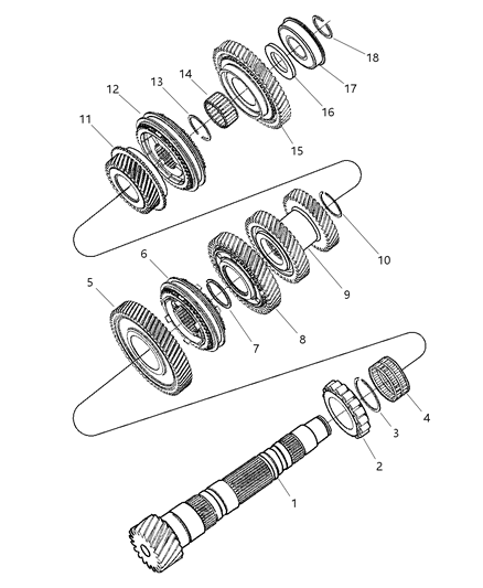 2003 Chrysler Sebring Sedan & Convertible Intermediate Shaft Diagram