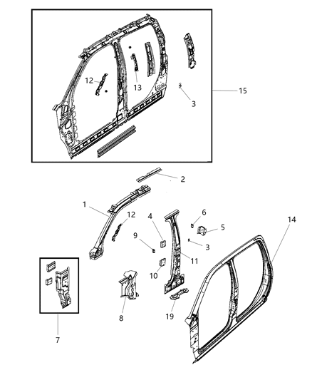 2015 Ram 3500 Pickup Front Aperture Panel Diagram 1 - Thumbnail
