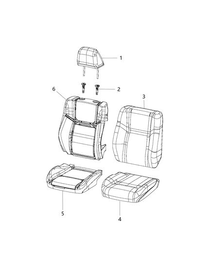 2019 Chrysler 300 Seat Back Pad, Front Passenger Side Diagram for 68104490AB