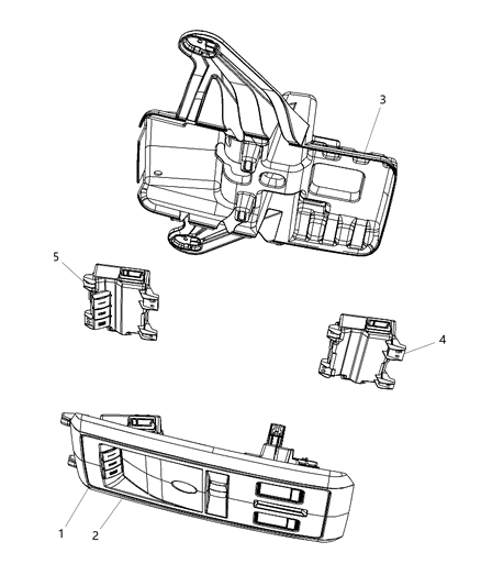 2011 Ram 1500 Console Overhead Diagram for 1SF99BD1AB