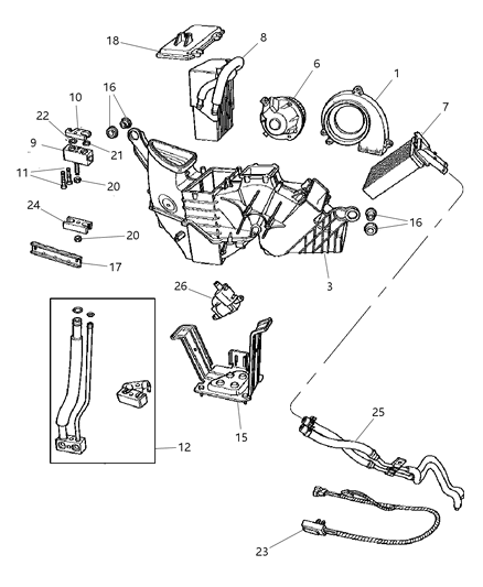 2000 Dodge Caravan Air Conditioning & Heater, Rear Diagram