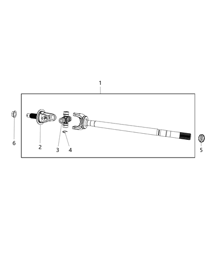 2015 Ram 3500 Pickup Shaft, Axle of Front Axle; Differential And Drive Line Diagram 1 - Thumbnail