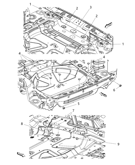 2016 Jeep Cherokee Plugs Floor Pan Rear Diagram