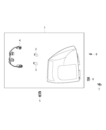 2016 Jeep Compass Tail Lamp Assembly, Rear Passenger Side Diagram for 5272908AB