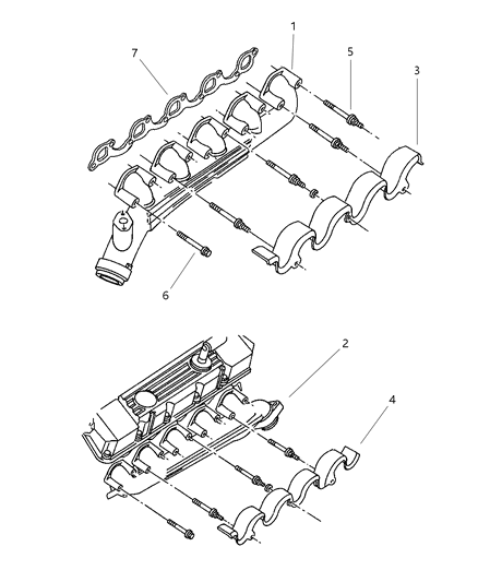 2002 Dodge Ram 3500 Regular Cab Manifolds - Intake & Exhaust Diagram 3 - Thumbnail