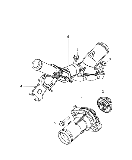 2009 Chrysler Sebring Thermostat & Related Parts Diagram 4 - Thumbnail