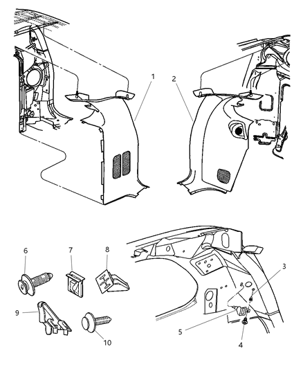 2003 Dodge Grand Caravan Receptacle Organizer Diagram for UA94XTMAA