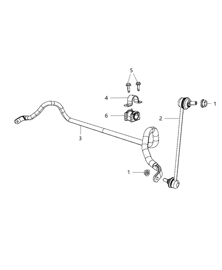 2010 Dodge Caliber Bar Front Sway Diagram for 5105101AB
