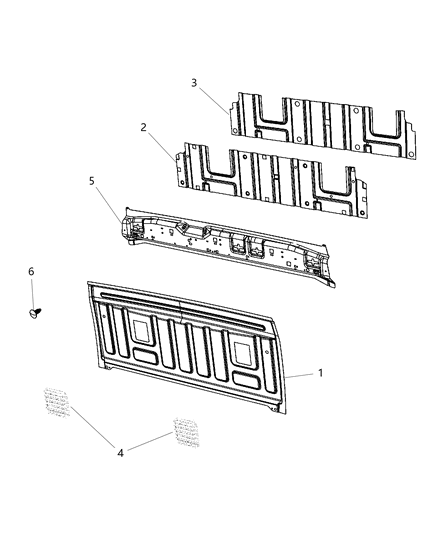 2019 Ram 3500 Cab Chassis Aperture Panel And Pillar Supports - Cab Back Diagram