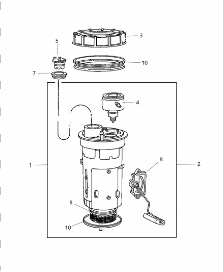 2002 Dodge Ram 2500 Module Kit Fuel Pump/Level Unit Diagram for 4897666AF