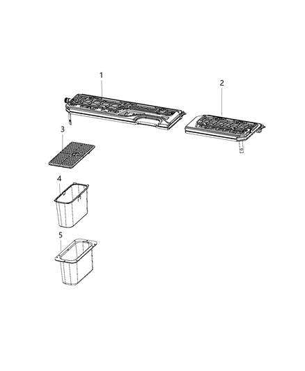 2020 Ram 1500 Lid Storage Bin 60% Diagram for 5LB771U7AA