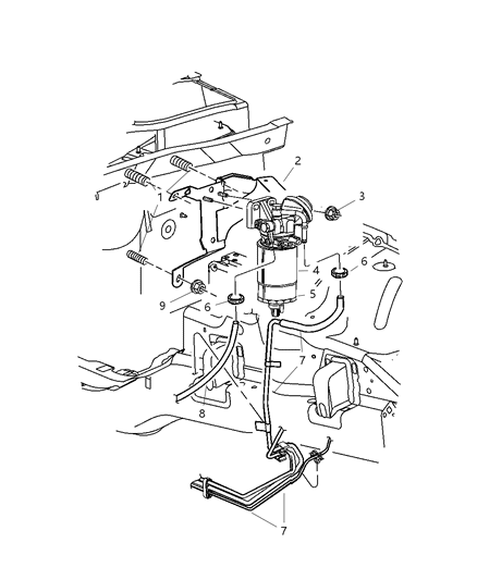2006 Jeep Liberty Fuel Filter Diagram for 52129238AA