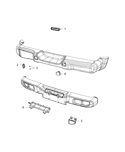 2020 Jeep Wrangler Lamps - Rear Diagram 1 - Thumbnail