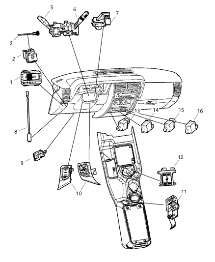 2001 Jeep Cherokee Switch Fog Lamp Diagram for 5080861AA