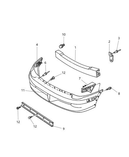 1998 Dodge Neon License Bracket Diagram for HV39PD7AB